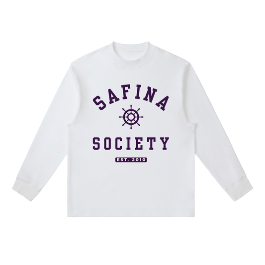 Safina Society Varsity Long Sleeve Tee (White)